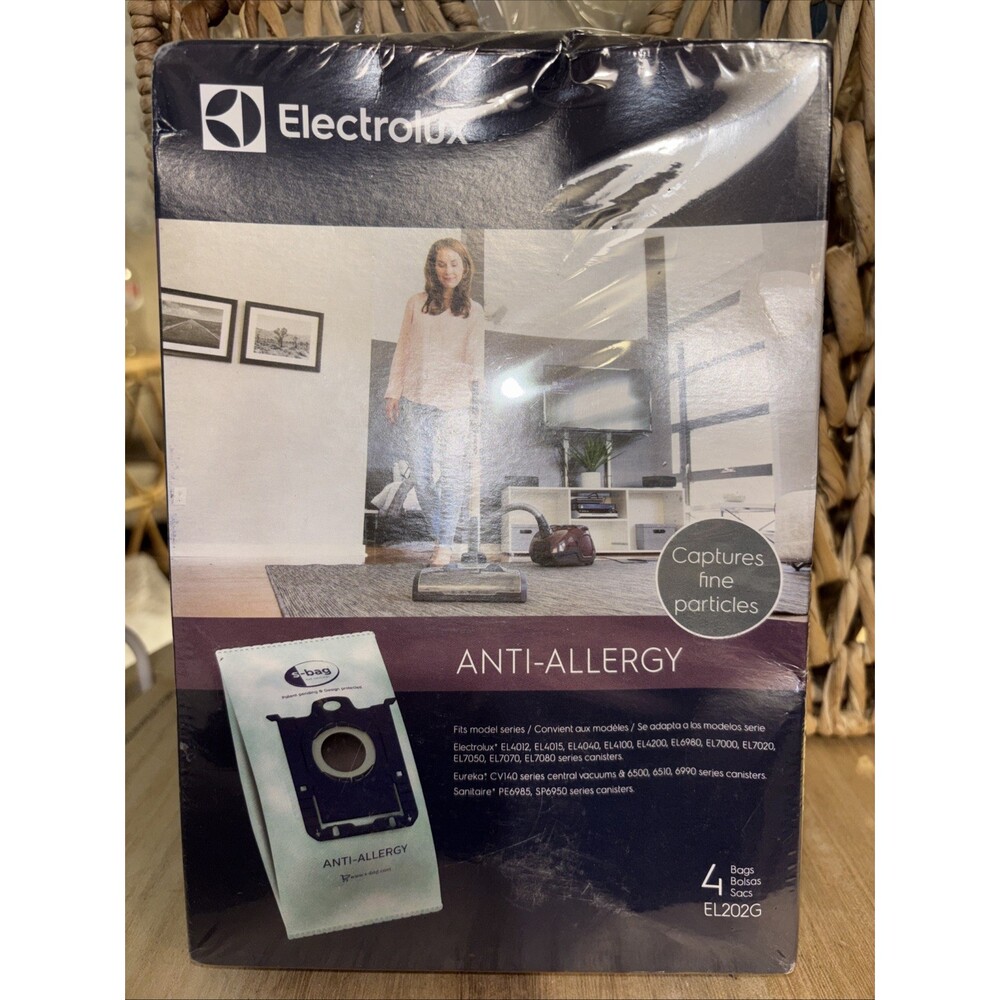 Electrolux EL202G S-bag Anti-Allergy Synthetic Vacuum Bags, 8 Pack , Blue